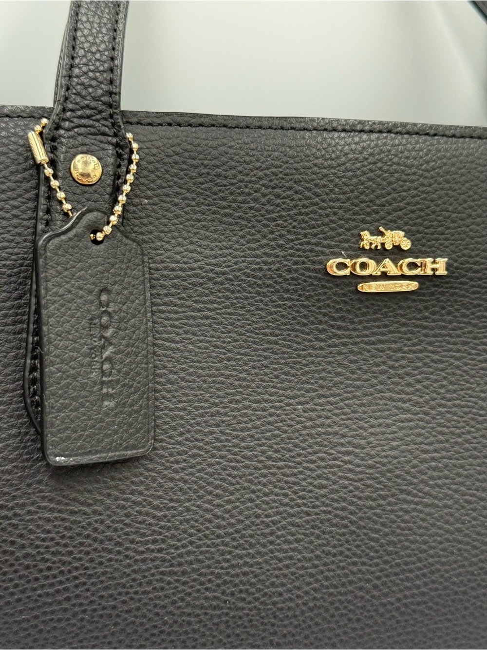 Coach Black Pebbled Leather Everyday Tote with Gold Hardware - Picture 2 of 14